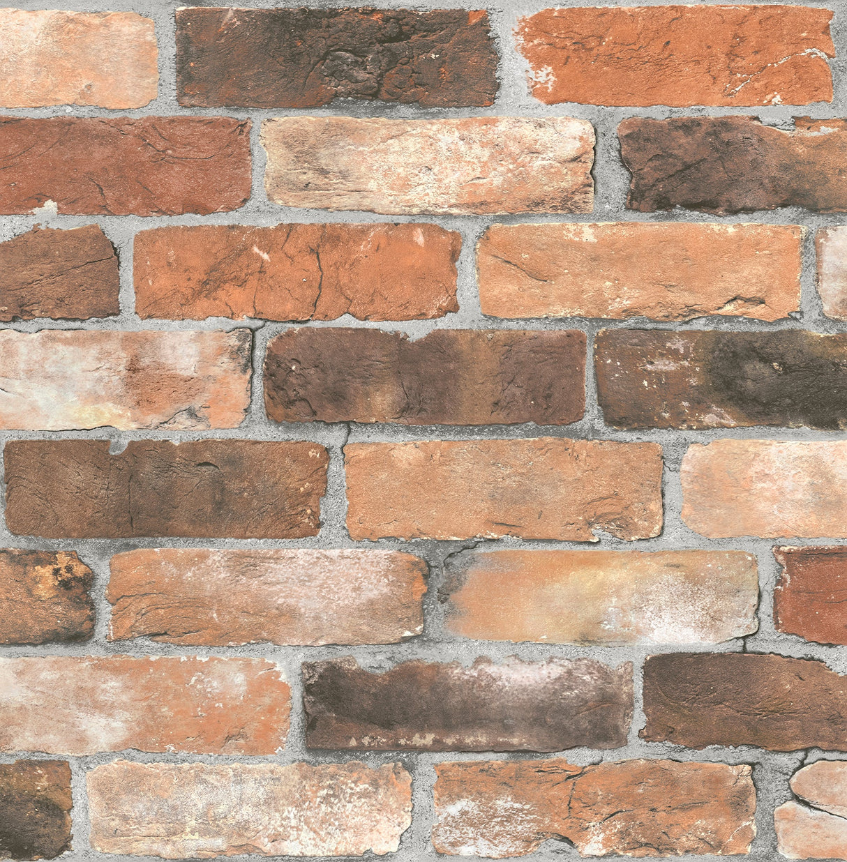 A-Street Prints 2701-22300 Reclaimed Bricks Orange Rustic Wallpaper