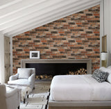 A-Street Prints 2701-22300 Reclaimed Bricks Orange Rustic Wallpaper