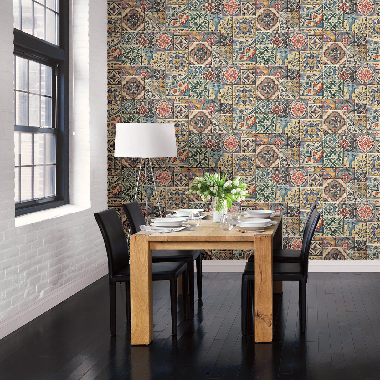 A-Street Prints 2701-22301 Marrakesh Tiles Multi Mosaic Wallpaper