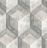 A-Street Prints 2701-22306 Rustic Wood Tile Ash Geometric Wallpaper