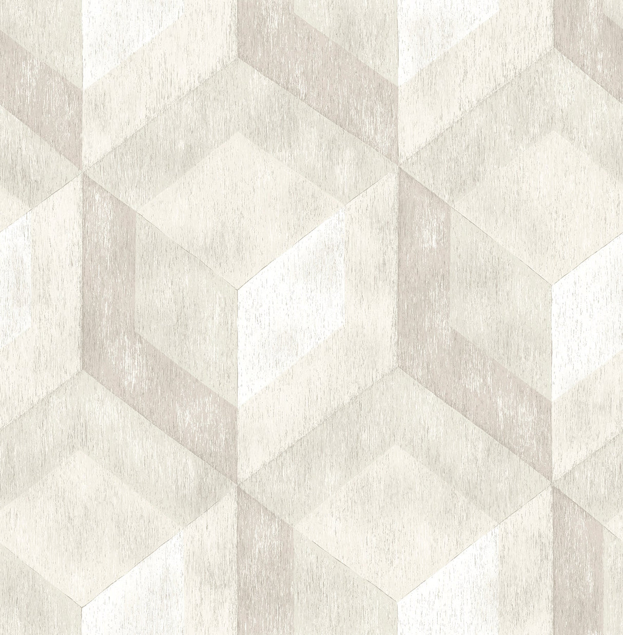 A-Street Prints 2701-22308 Rustic Wood Tile Cream Geometric Wallpaper