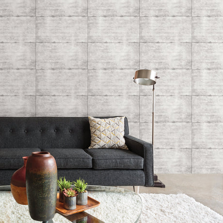 A-Street Prints 2701-22314 Smooth Concrete Light Grey Geometric Wallpaper