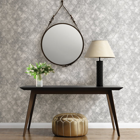 A-Street Prints 2701-22326 Mercury Glass Silver Distressed Metallic Wallpaper