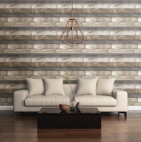 A-Street Prints 2701-22345 Weathered Plank Grey Wood Texture Wallpaper