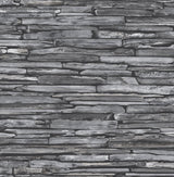 A-Street Prints 2701-22352 Stacked Slate Charcoal Industrial Wallpaper