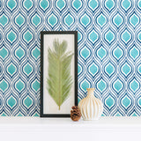 A-Street Prints 2702-22701 Plume Turquoise Ogee Wallpaper