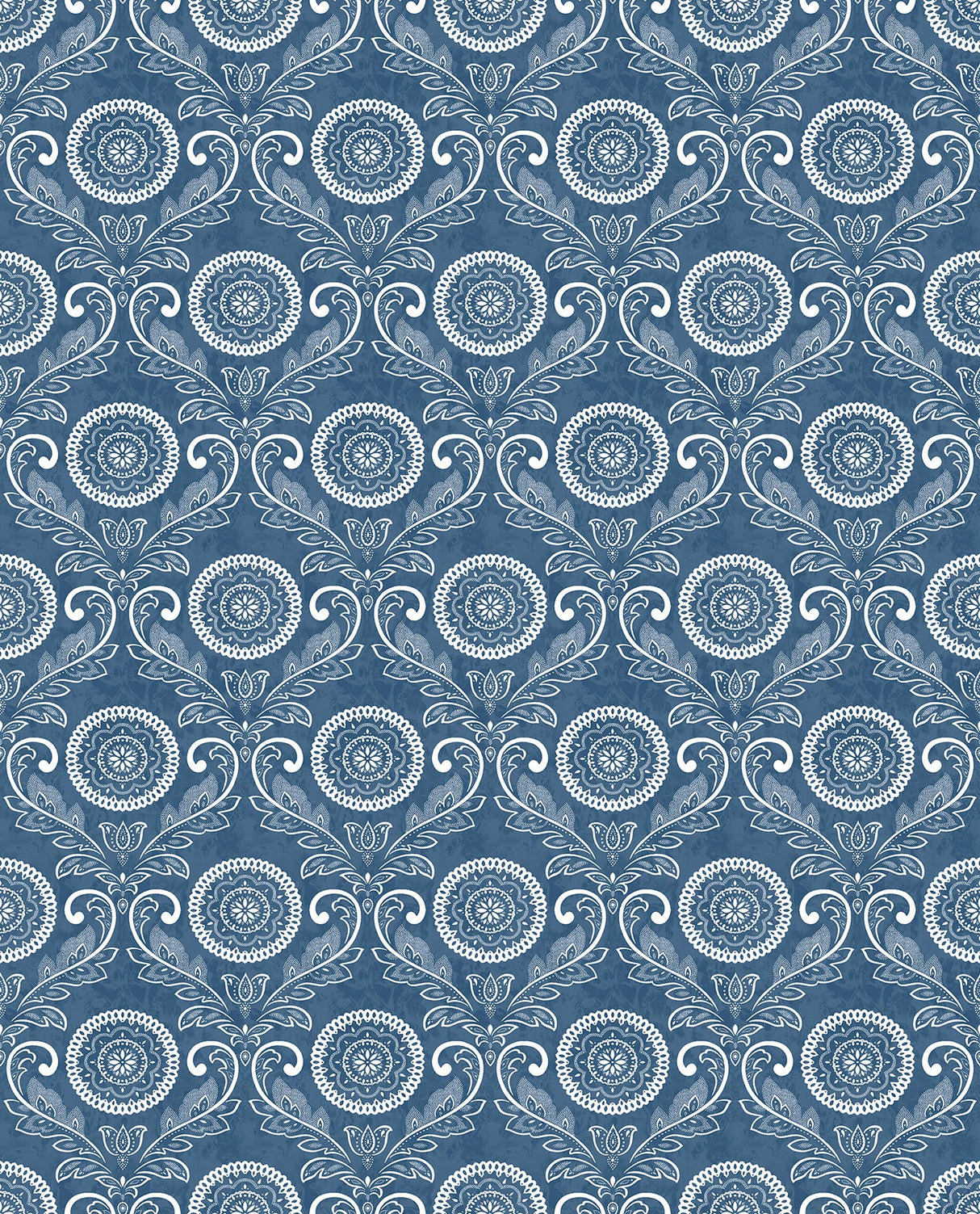 A-Street Prints 2702-22703 Jubilee Blue Medallion Damask Wallpaper