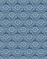 A-Street Prints 2702-22703 Jubilee Blue Medallion Damask Wallpaper