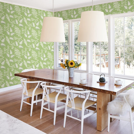 A-Street Prints 2702-22704 Trianon Green Botanical Wallpaper