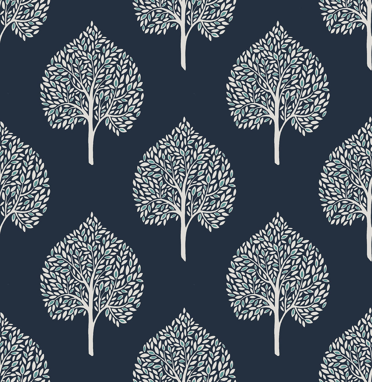 A-Street Prints 2702-22705 Grove Blue Tree Wallpaper