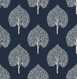 A-Street Prints 2702-22705 Grove Blue Tree Wallpaper