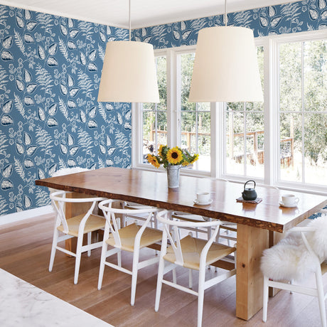 A-Street Prints 2702-22709 Trianon Blue Botanical Wallpaper