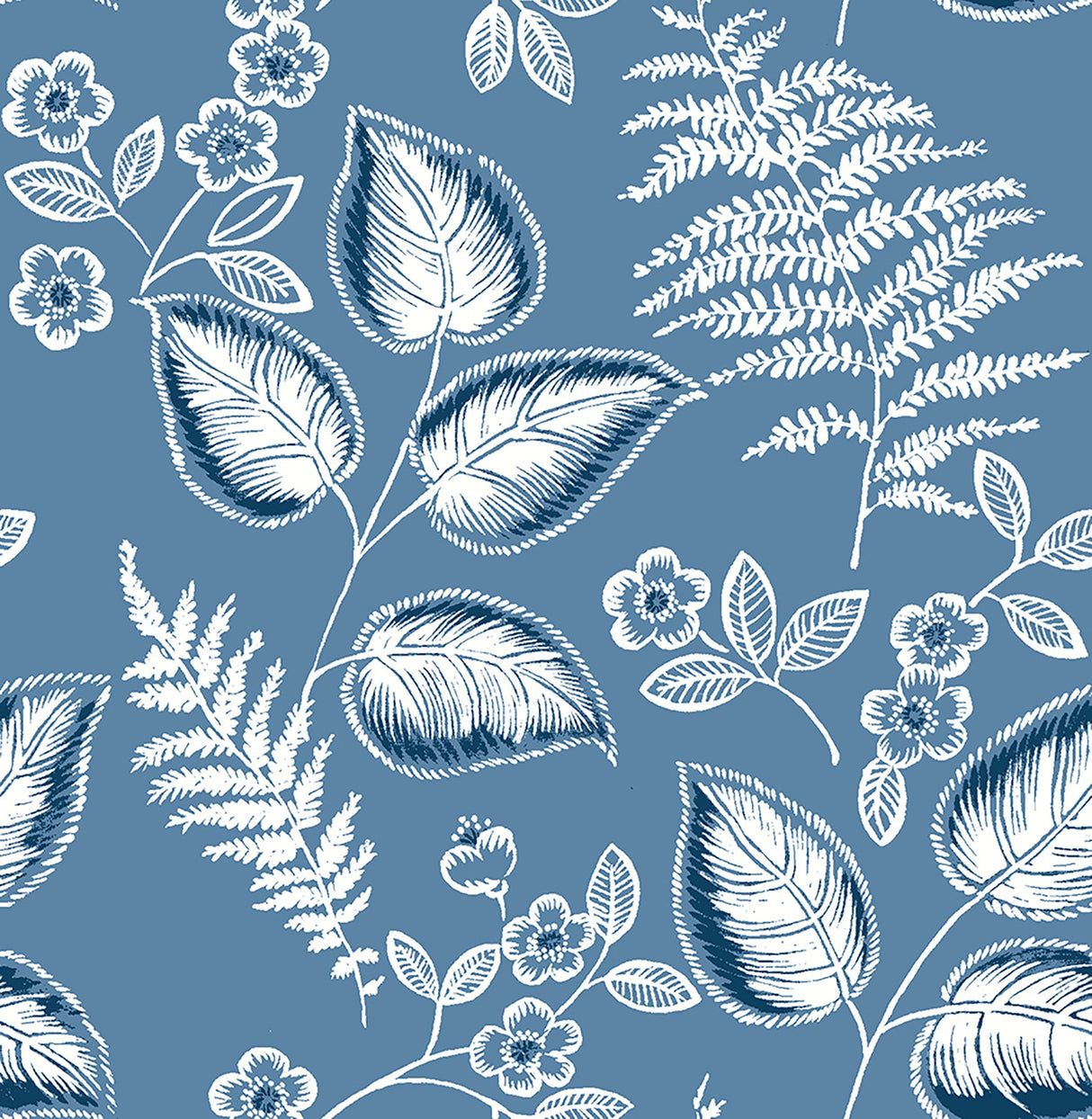 A-Street Prints 2702-22709 Trianon Blue Botanical Wallpaper