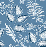 A-Street Prints 2702-22709 Trianon Blue Botanical Wallpaper