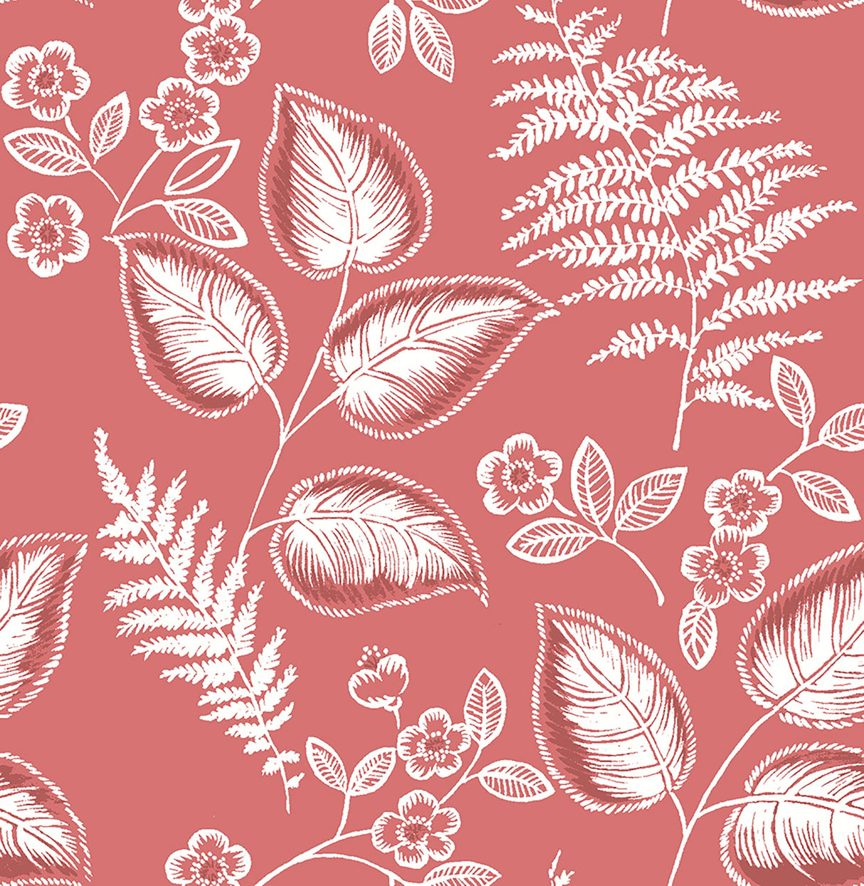 A-Street Prints 2702-22710 Trianon Coral Botanical Wallpaper