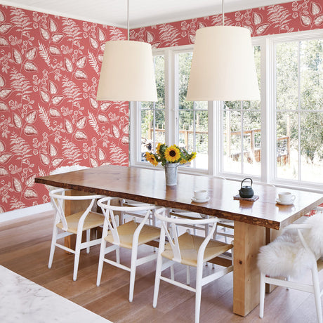 A-Street Prints 2702-22710 Trianon Coral Botanical Wallpaper