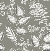 A-Street Prints 2702-22711 Trianon Grey Botanical Wallpaper