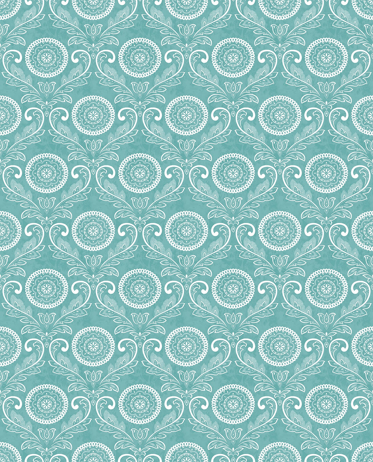 A-Street Prints 2702-22713 Jubilee Teal Medallion Damask Wallpaper