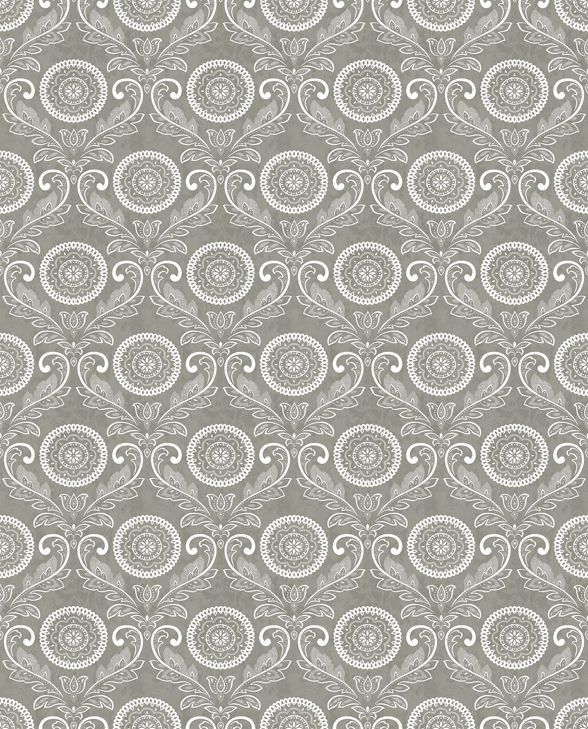 A-Street Prints 2702-22714 Jubilee Grey Medallion Damask Wallpaper