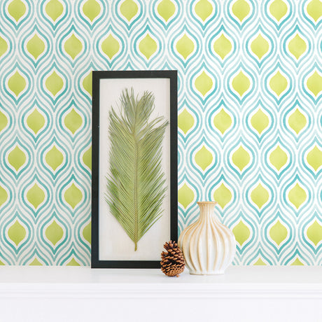 A-Street Prints 2702-22715 Plume Green Ogee Wallpaper