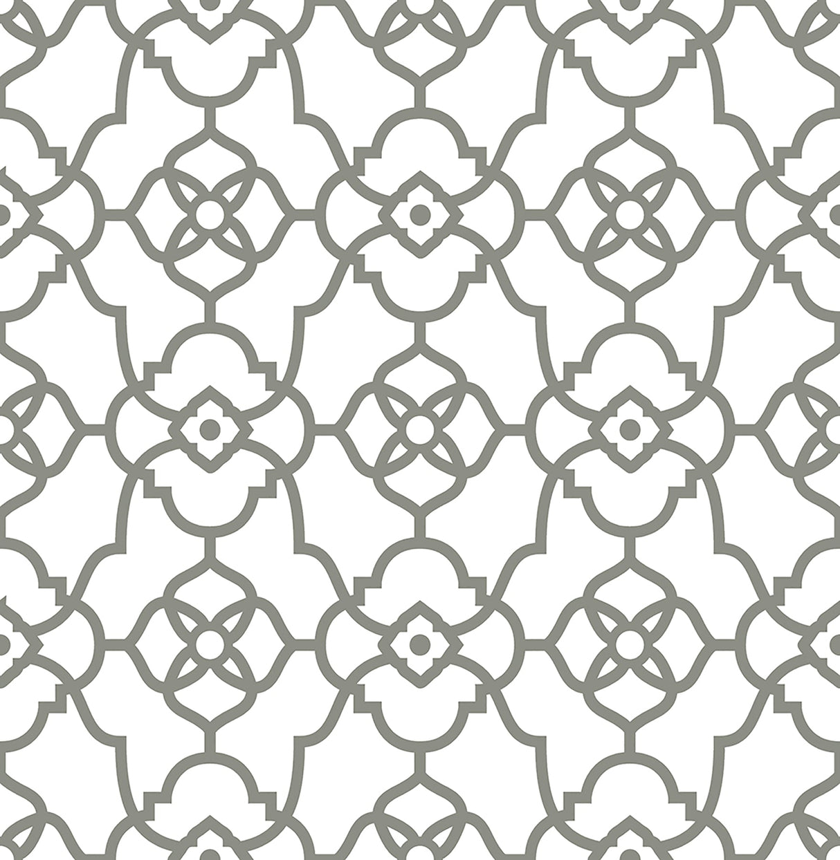 A-Street Prints 2702-22720 Atrium Grey Trellis Wallpaper