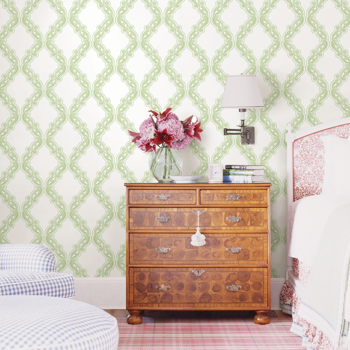 A-Street Prints 2702-22725 Harmony Green Ogee Wallpaper