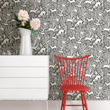 A-Street Prints 2702-22729 Meadow Charcoal Animals Wallpaper