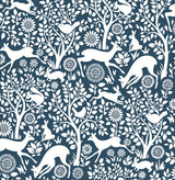 A-Street Prints 2702-22730 Meadow Navy Animals Wallpaper