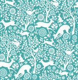 A-Street Prints 2702-22731 Meadow Teal Animals Wallpaper