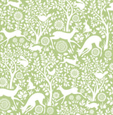 A-Street Prints 2702-22732 Meadow Green Animals Wallpaper