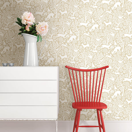 A-Street Prints 2702-22733 Meadow Taupe Animals Wallpaper