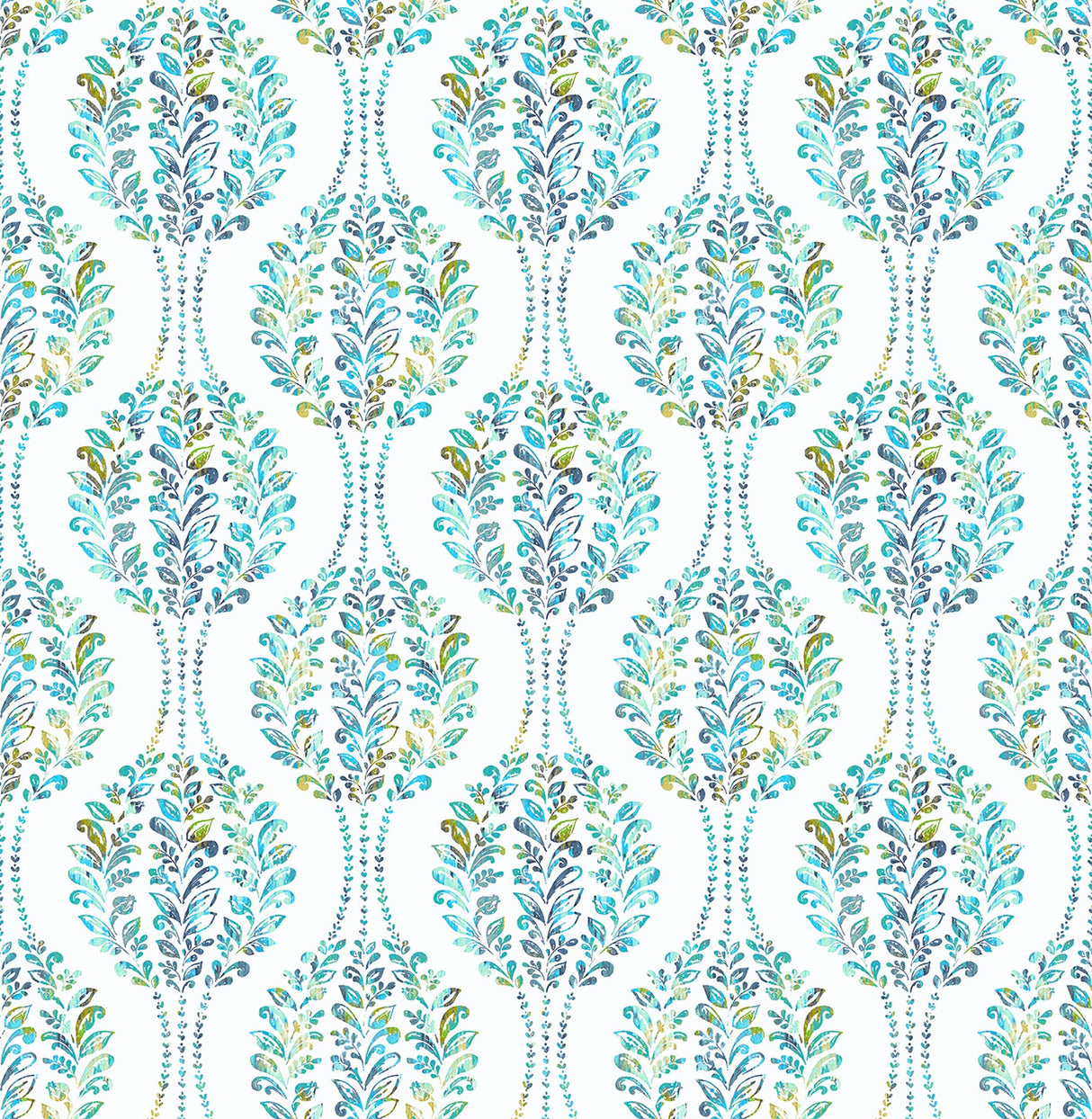 A-Street Prints 2702-22738 Versailles Teal Floral Damask Wallpaper