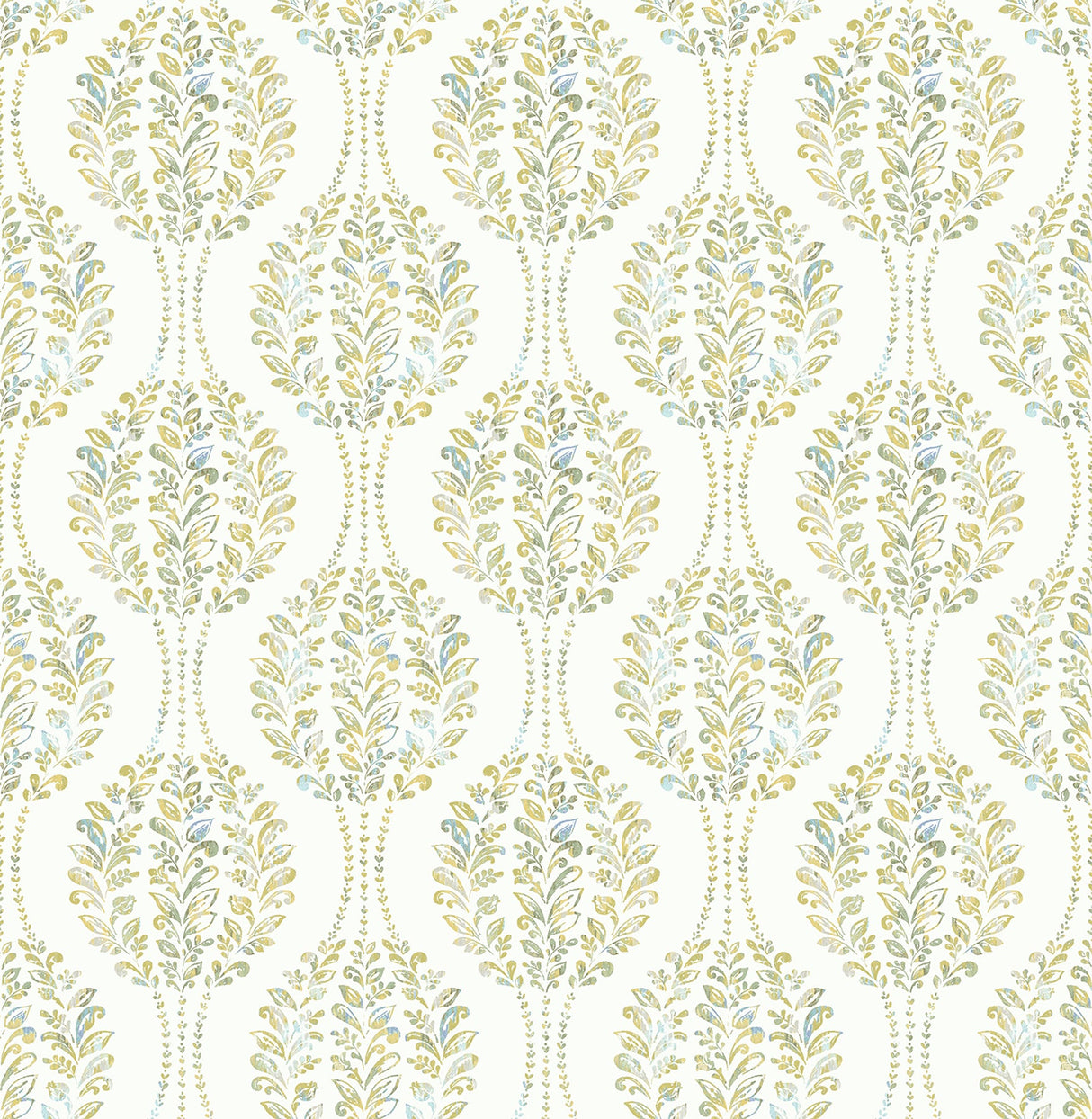 A-Street Prints 2702-22739 Versailles Green Botanical Geometric Wallpaper