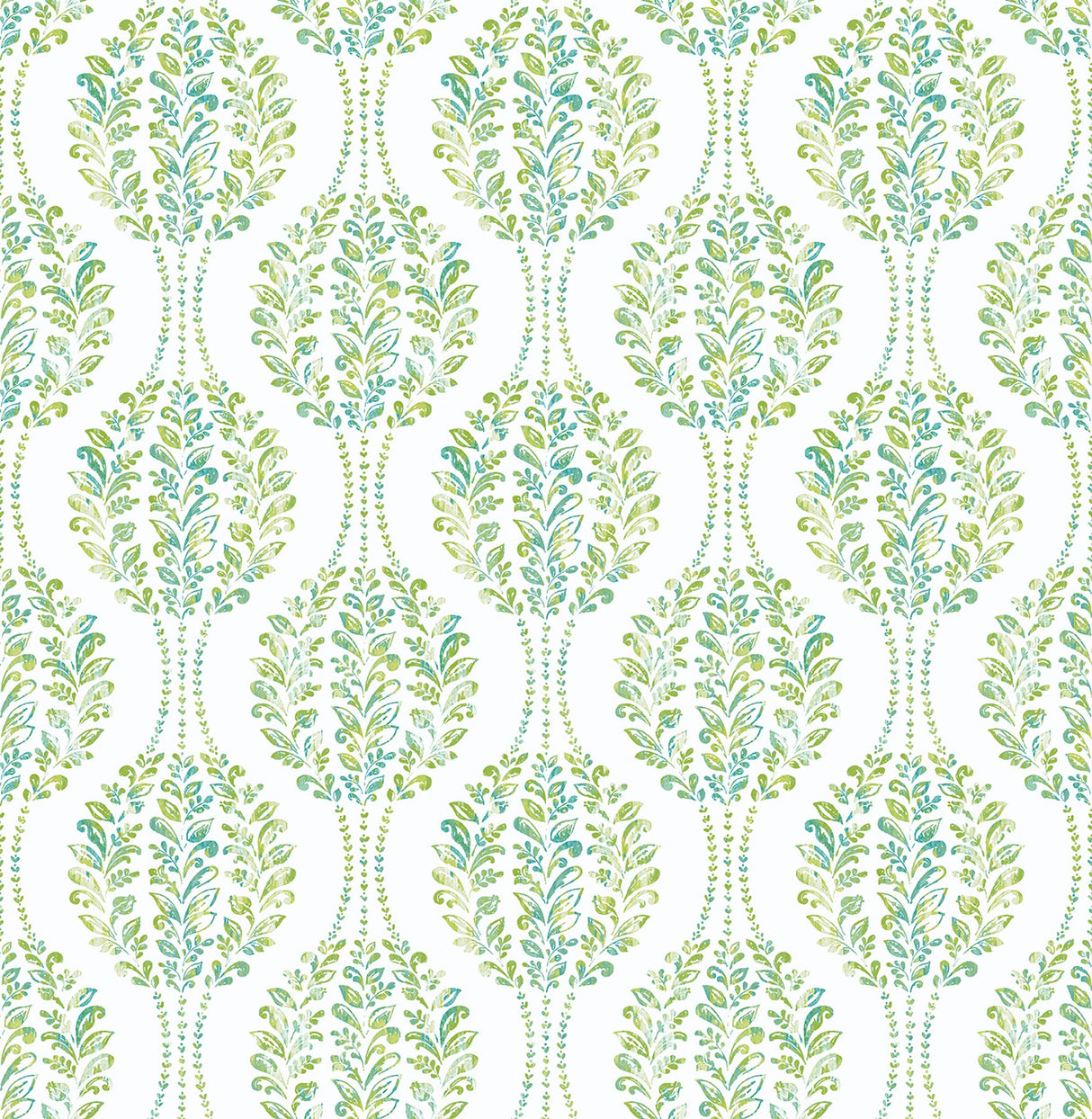 A-Street Prints 2702-22740 Versailles Green Floral Damask Wallpaper