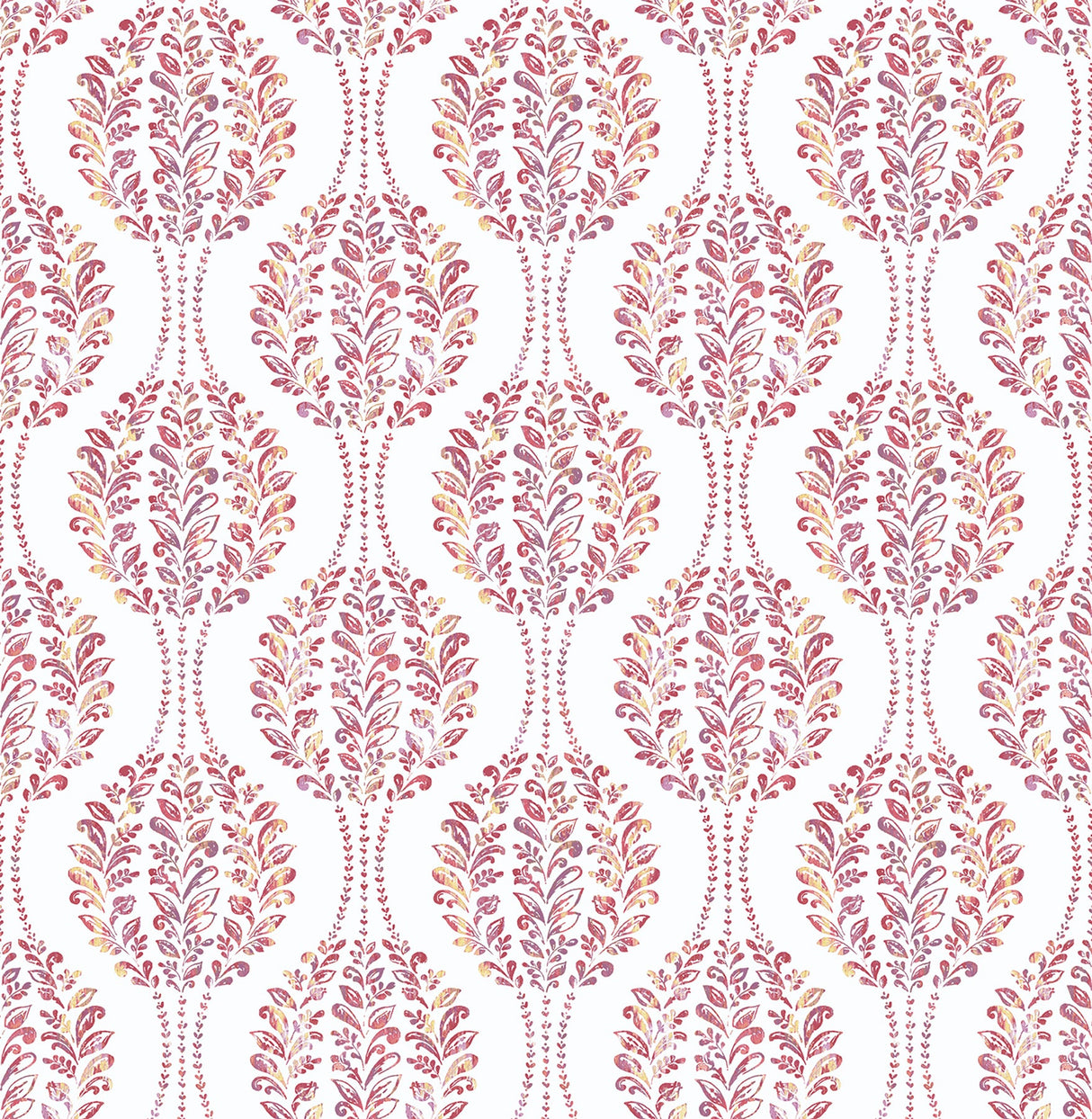 A-Street Prints 2702-22741 Versailles Magenta Floral Damask Wallpaper