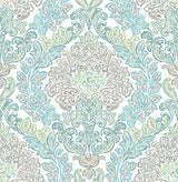 A-Street Prints 2702-22742 Fontaine Teal Damask Wallpaper