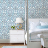 A-Street Prints 2702-22743 Fontaine Navy Damask Wallpaper