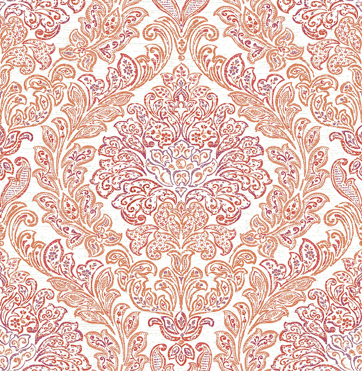 A-Street Prints 2702-22745 Fontaine Orange Damask Wallpaper