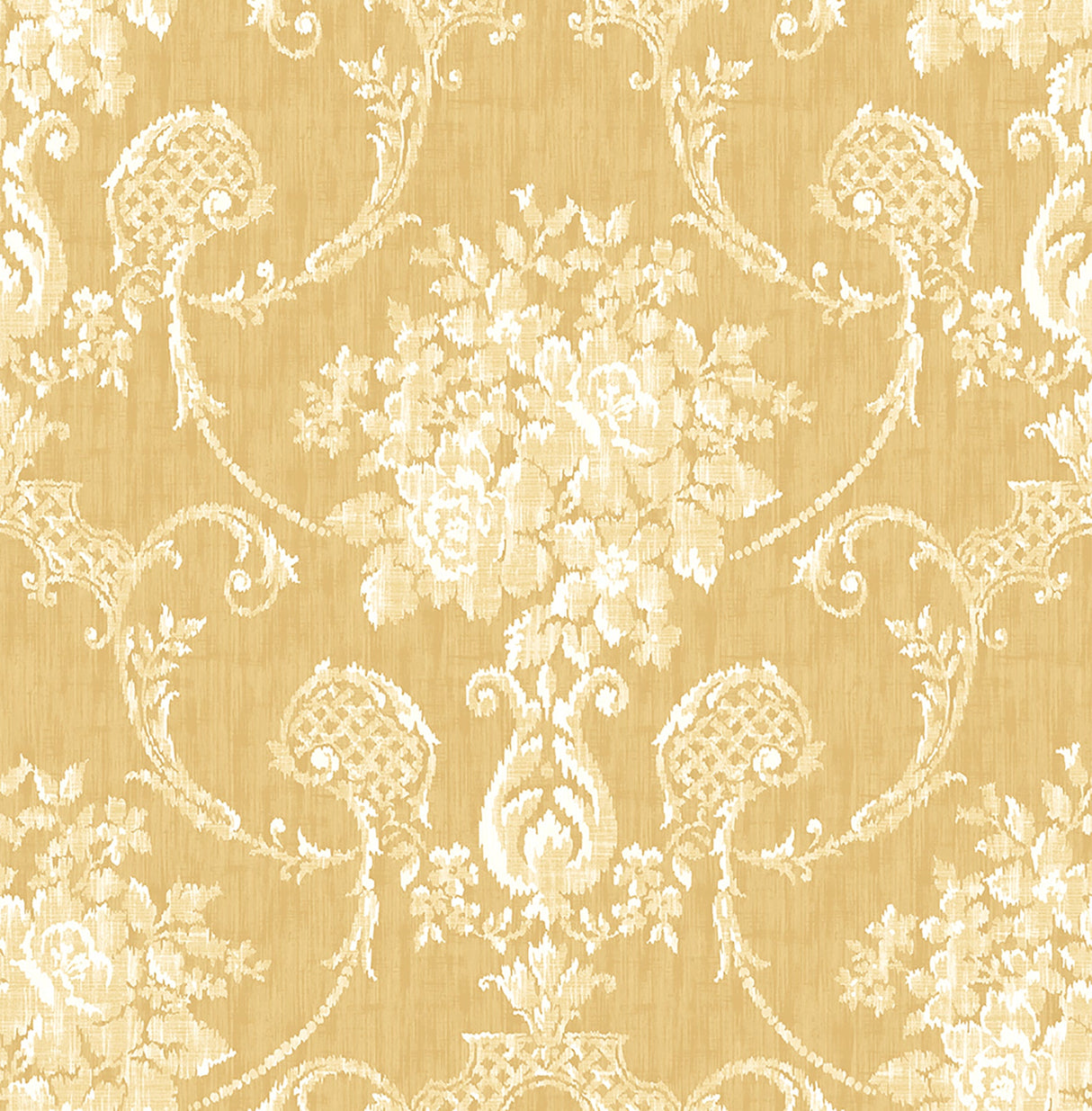 A-Street Prints 2702-22746 Winsome Mustard Floral Damask Wallpaper