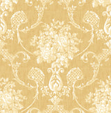 A-Street Prints 2702-22746 Winsome Mustard Floral Damask Wallpaper