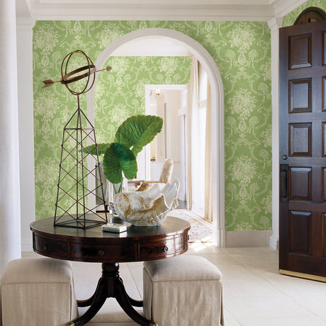 A-Street Prints 2702-22747 Winsome Green Floral Damask Wallpaper