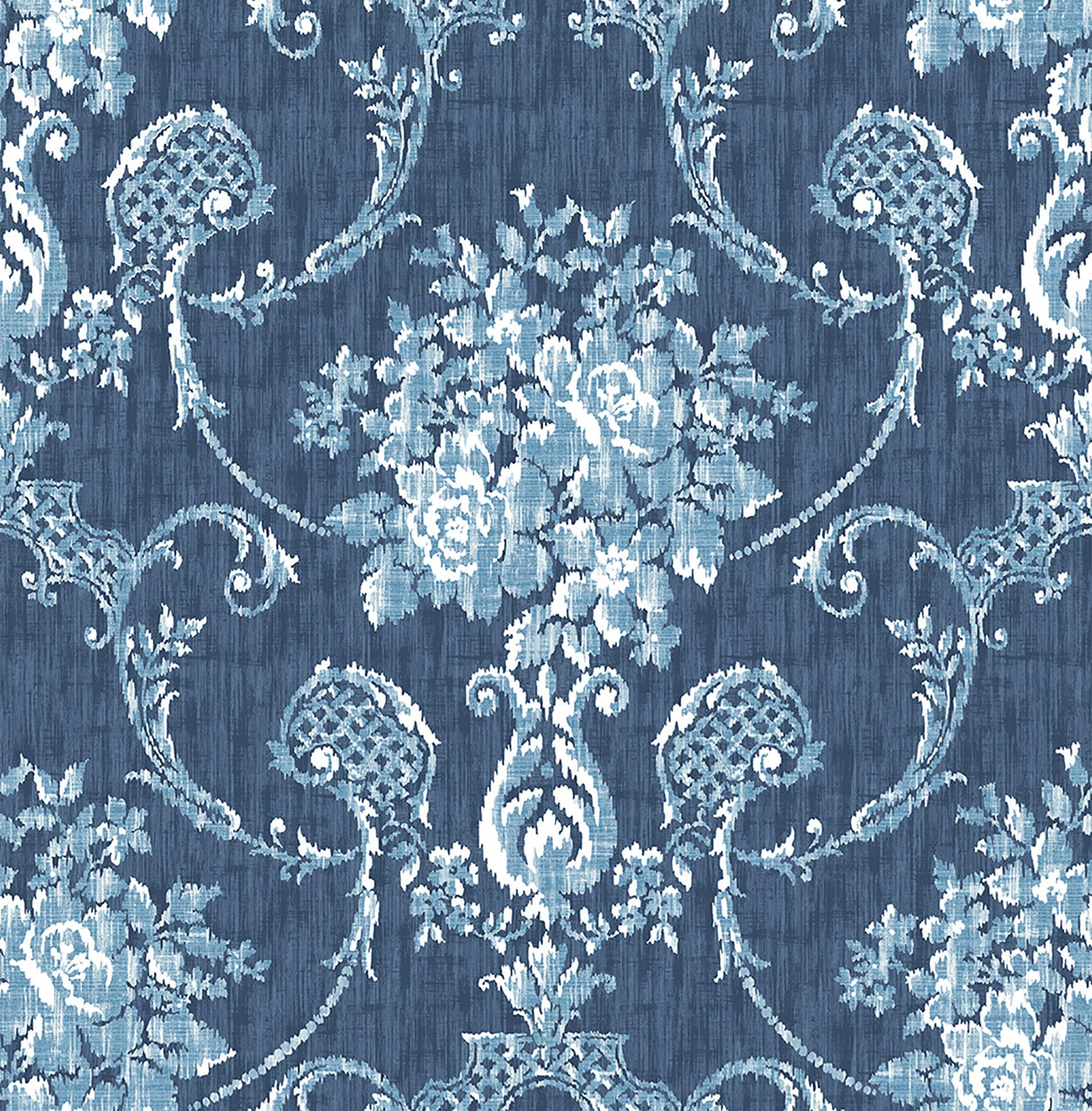 A-Street Prints 2702-22748 Winsome Blue Floral Damask Wallpaper