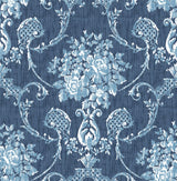 A-Street Prints 2702-22748 Winsome Blue Floral Damask Wallpaper