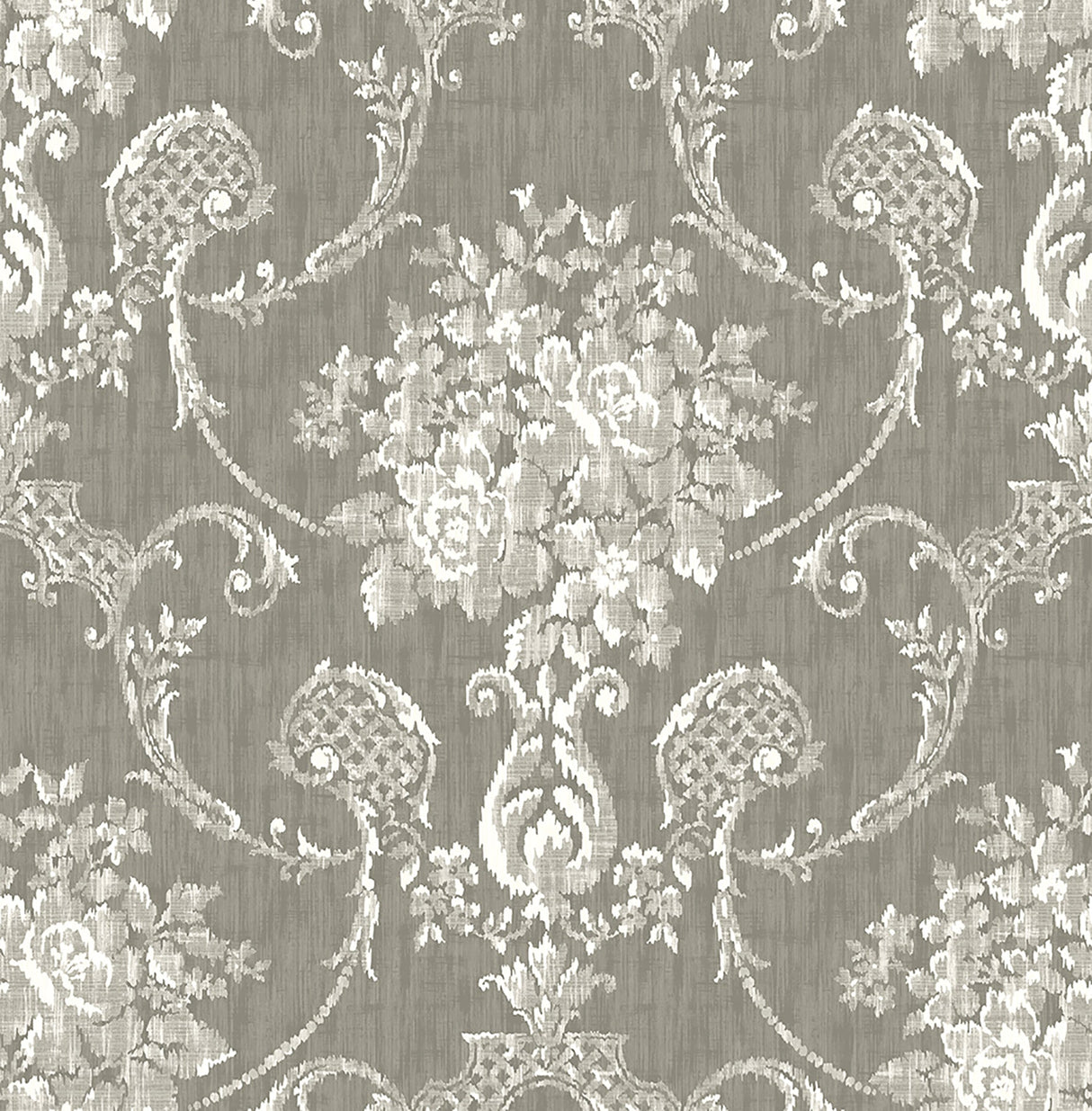 A-Street Prints 2702-22749 Winsome Grey Floral Damask Wallpaper