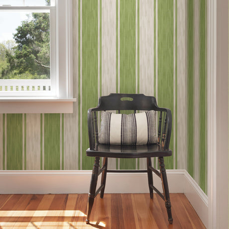 A-Street Prints 2702-22752 Ryoan Green Stripes Wallpaper