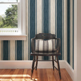 A-Street Prints 2702-22753 Ryoan Blueberry Stripes Wallpaper