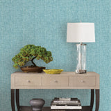 A-Street Prints 2702-22754 Oasis Turquoise Linen Wallpaper