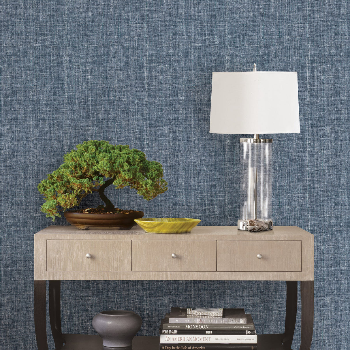 A-Street Prints 2702-22756 Oasis Blue Linen Wallpaper