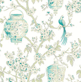 A-Street Prints 2702-22760 Serenity Teal Lanterns Wallpaper