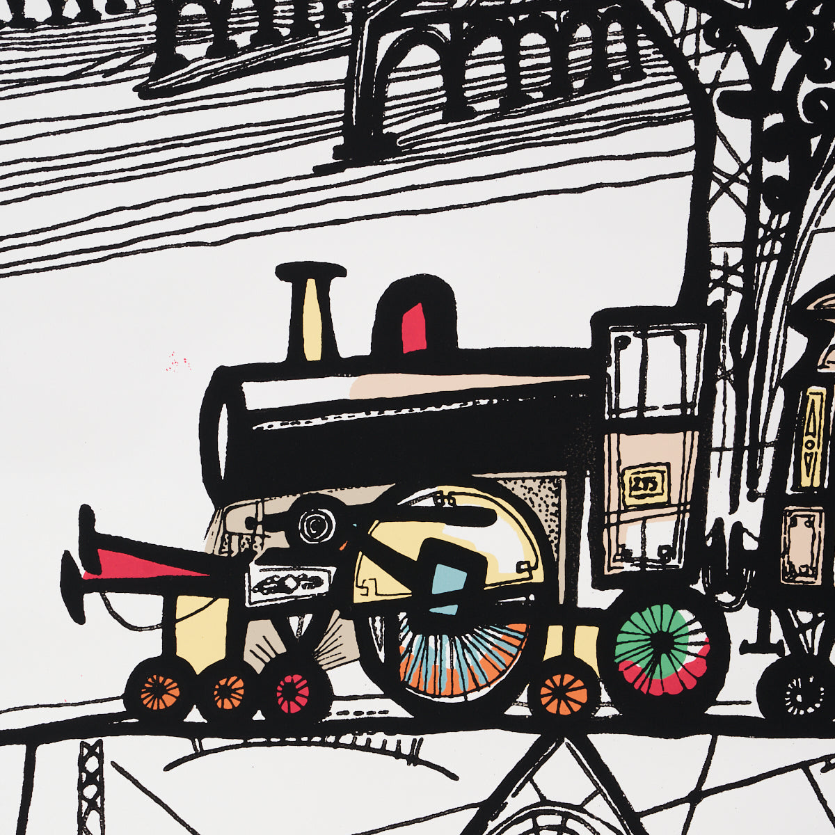 Schumacher Trains Multi On White Wallpaper - Eade's Wallpaper